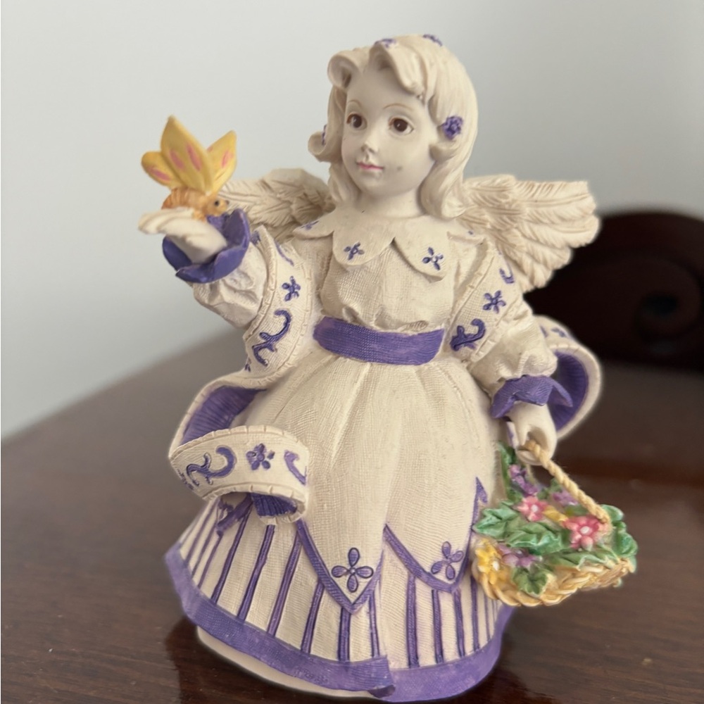 Sarah’s Angels - “Summer”Ceramic Angel Figurine with Purple Accents